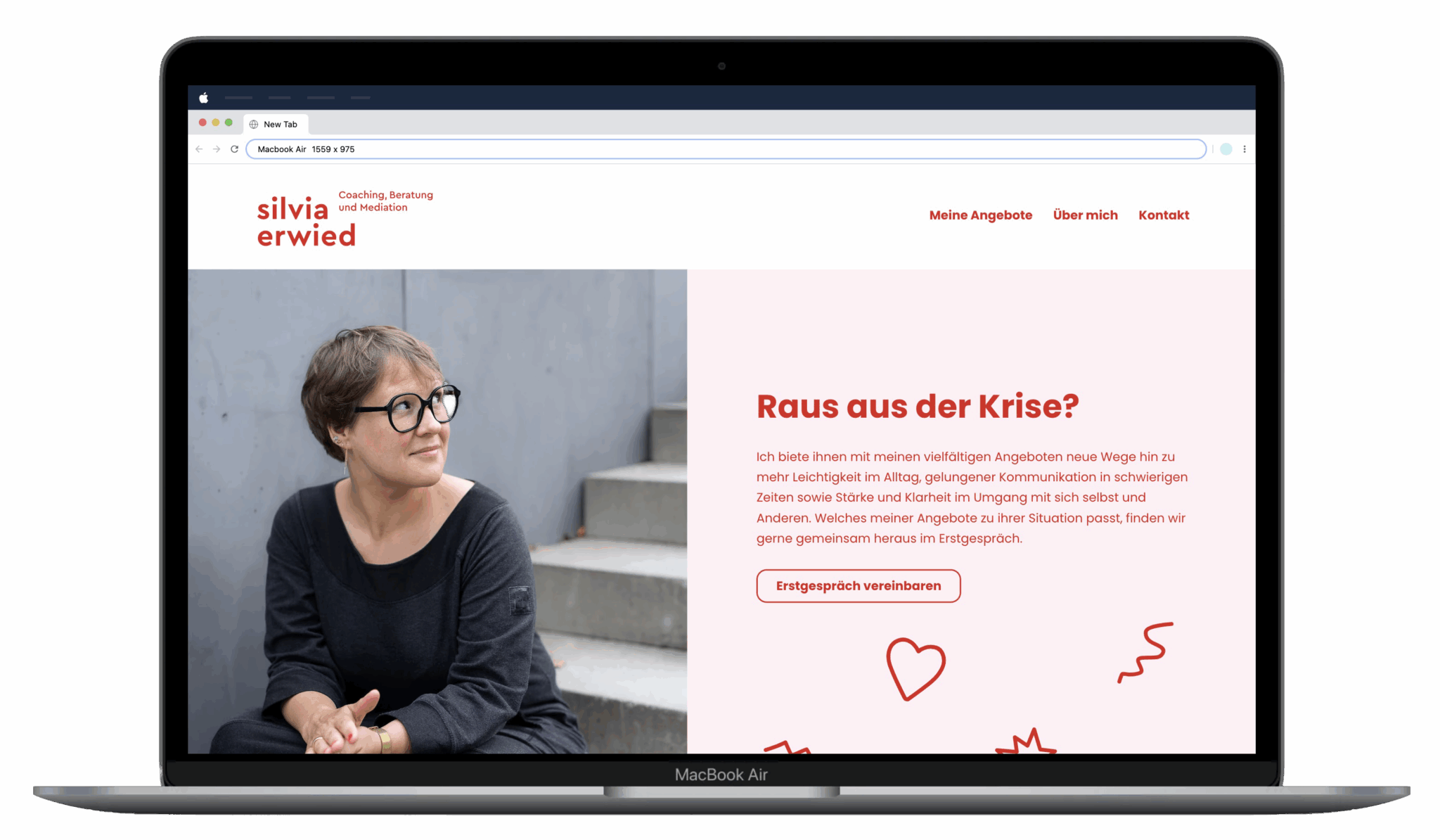 Screenshot Silvia Erwied Website